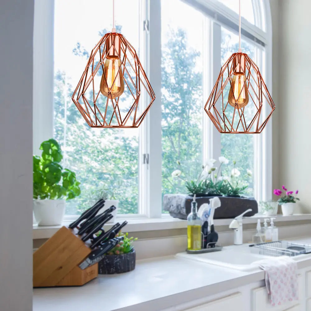 Moderne Vintage Loft Led plafond suspension lampe rétro fer lumières lustre Lampara maison salon cuisine luminaire décor