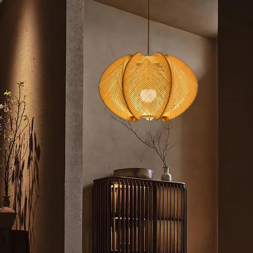 ZK50 Restaurant lustre bois Art chanvre corde lampe chambre créative Bar concepteur modélisation journal rétro unique tête lustre E27