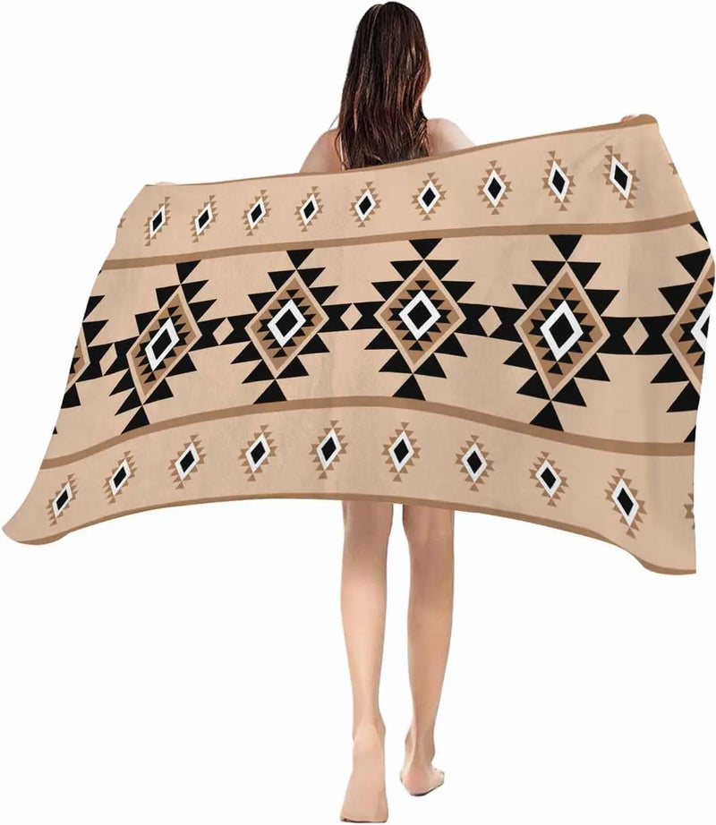 serviette de plage motifs aztèques douce absorbante légère