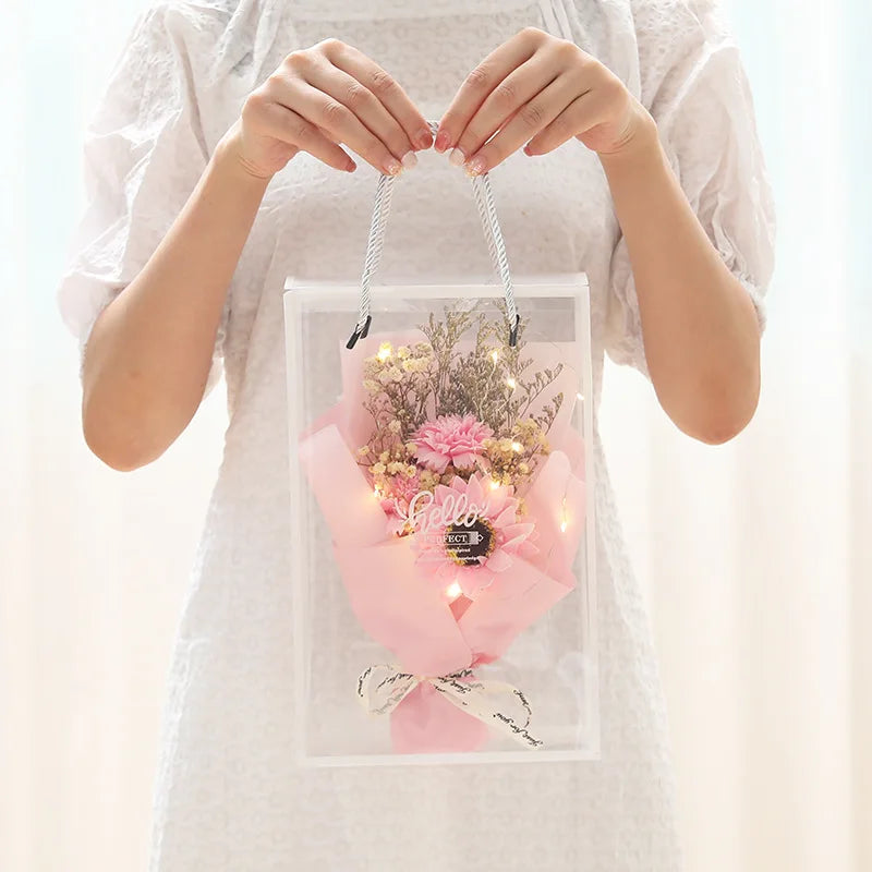 bouquet de roses artificielles cadeau pour la saint valentin décorations mariage - vue 7 sur 11