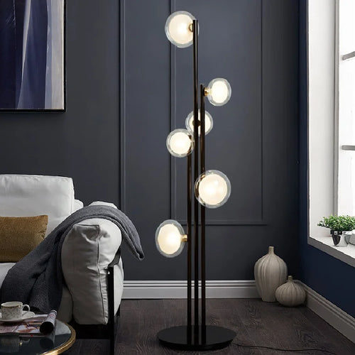 lampadaire rétro en verre design nordique pour décoration intérieure - vue 4 sur 7