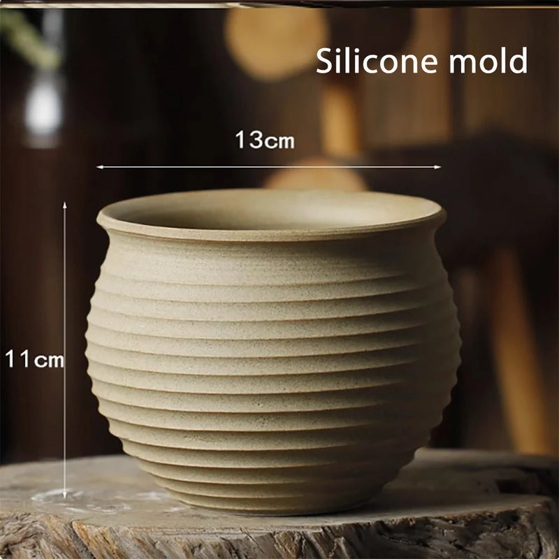 moule en silicone pour pots de fleurs en béton