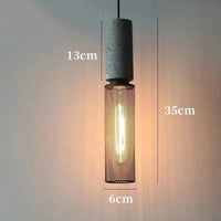 Lustre suspension lumière fer ciment