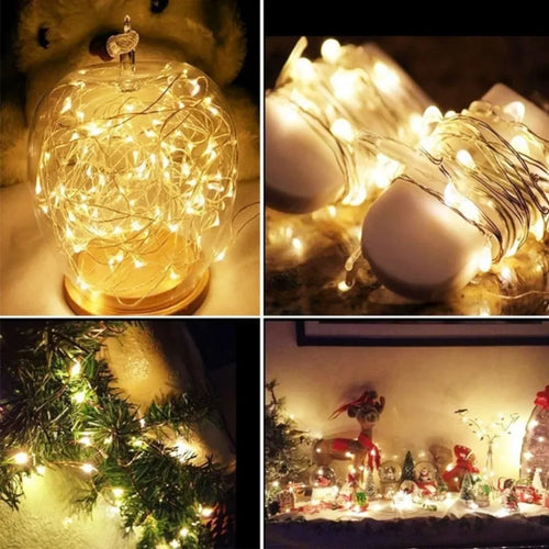 guirlande lumineuse led en fil de cuivre pour fêtes et décorations - vue 6 sur 15