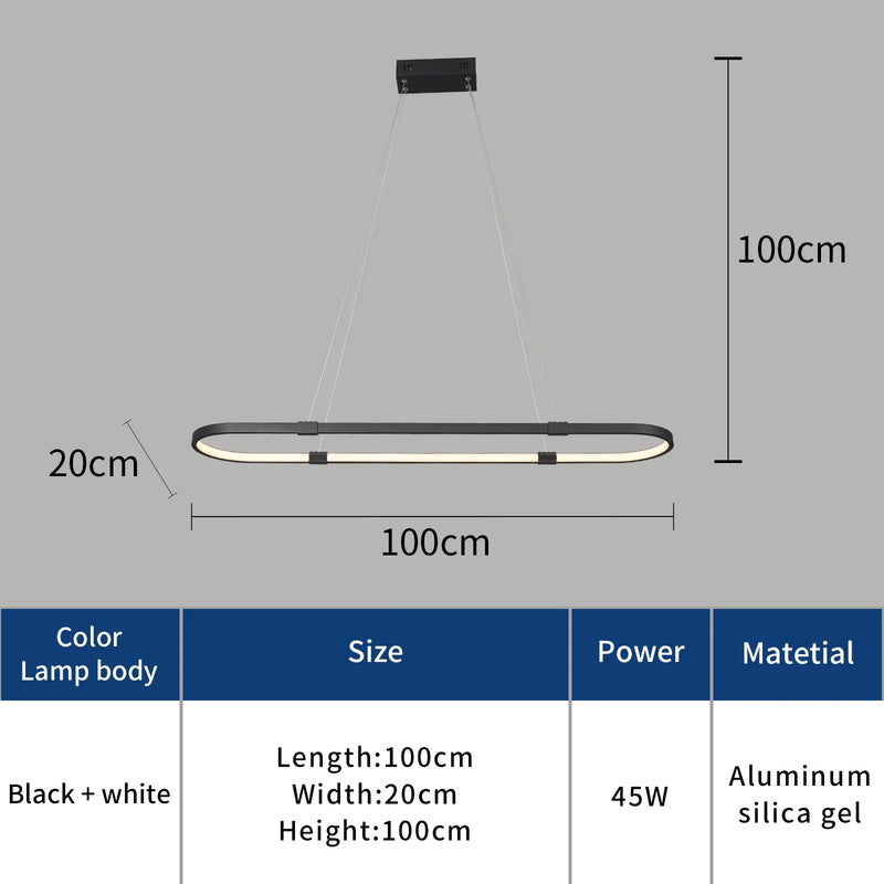 Suspension LED modernes pour salle à manger