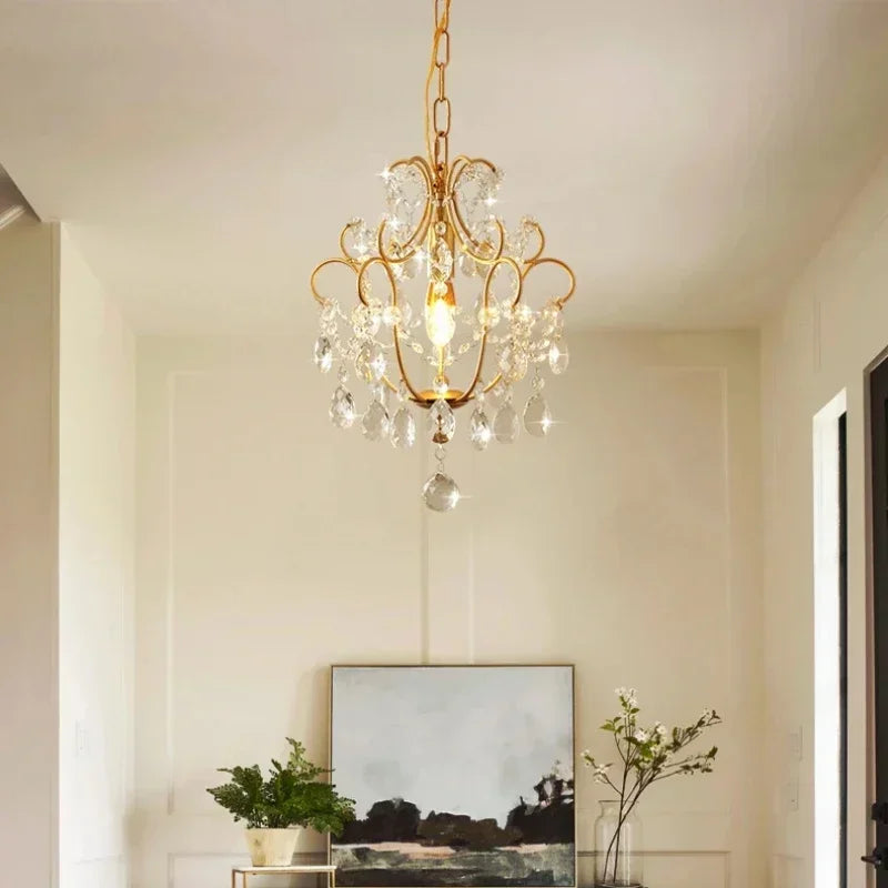 lustre led rétro en cristal pour décoration intérieure élégante - vue 4 sur 8