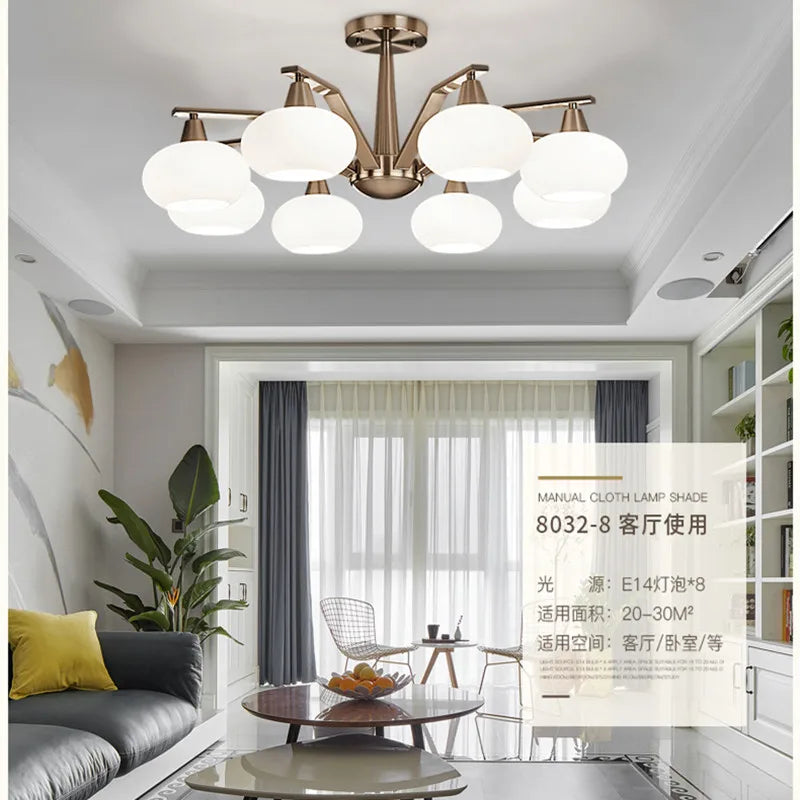 lustre moderne en métal nickelé avec éclairage à led - vue 5 sur 12