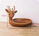 panier de rangement en rotin tissé style animal fait main