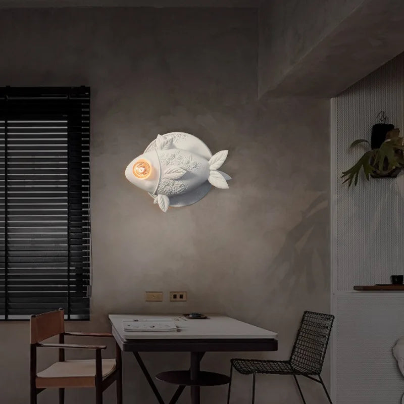applique murale poisson lumineux pour décoration intérieure - vue 3 sur 7