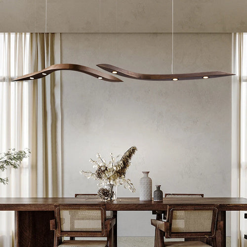 Suspension en bois modernes LED lampes suspendues luminaire salon salle à manger exposition HaIl décor intérieur éclairage lampes de plafond G4