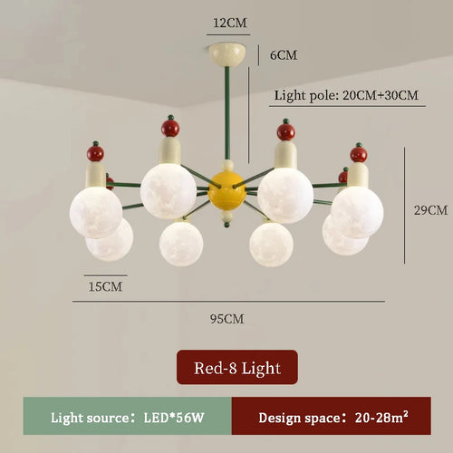 lustre moderne pour chambre d'enfants design nordique lumineux et coloré - vue 11 sur 12