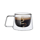 Tasse expresso verre double paroi avec anse