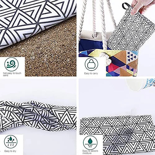 Serviette de plage sechage rapide sans sable raye