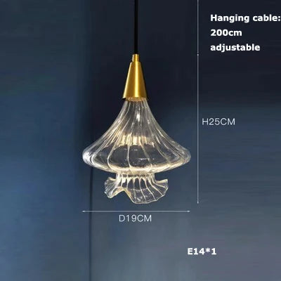 suspension en verre cristal art déco avec éclairage led - vue 20 sur 25