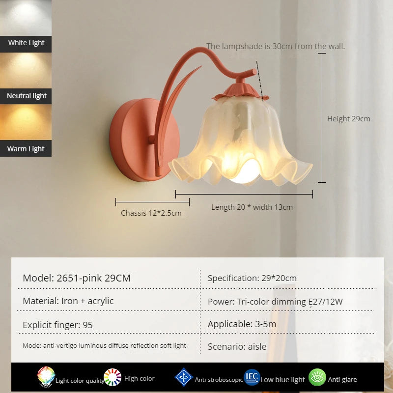 applique murale led moderne en forme de fleur décorative pour intérieur - vue 8 sur 8