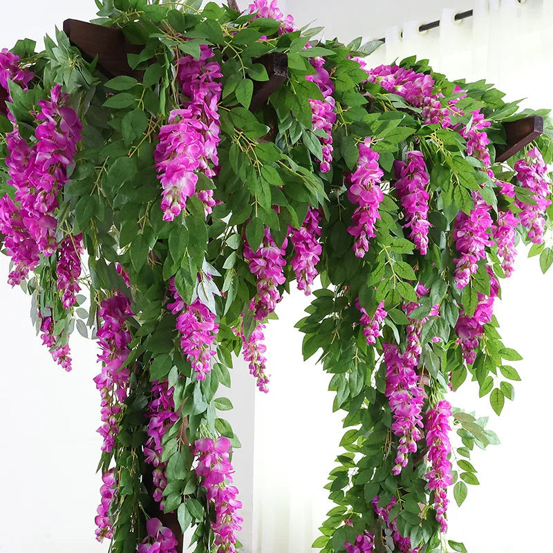 guirlande de fleurs artificielles pour décoration de mariage - vue 3 sur 10