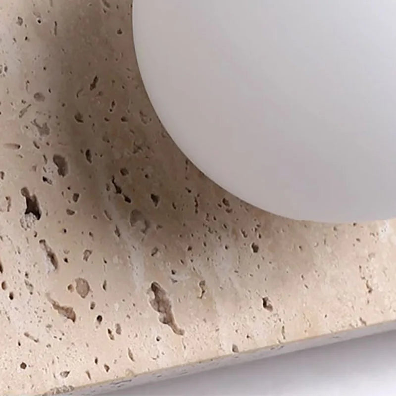 applique murale en pierre naturelle et verre ampoule g4