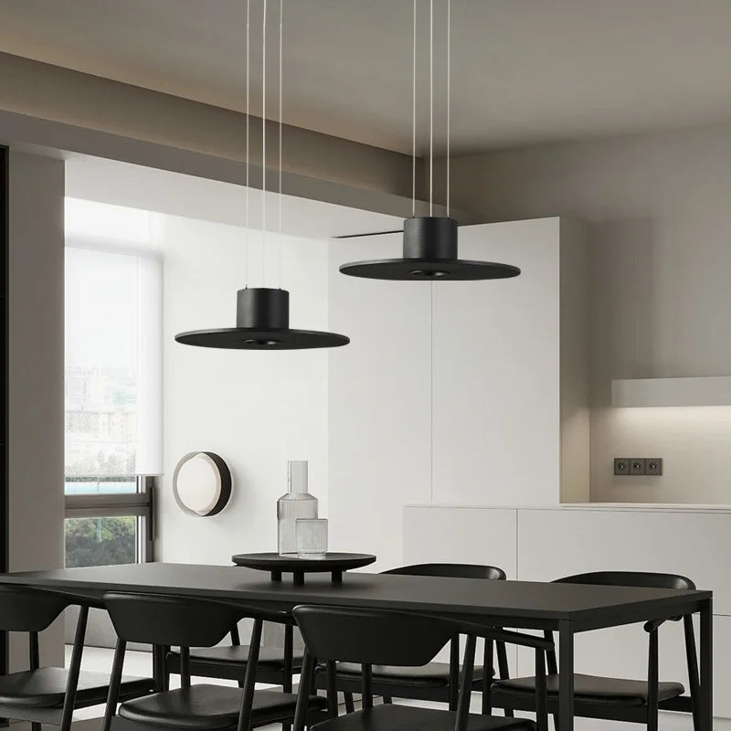 lampe led ufo suspendue design minimaliste réglable en hauteur - vue 3 sur 8