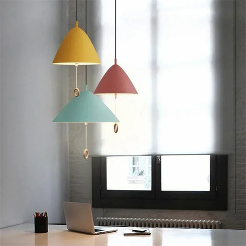 Denmark Designer Pendant Lamp Macaron Suspension Dinning Room Bedroom Ceiling Hanging Pull Switch Light Fixtures