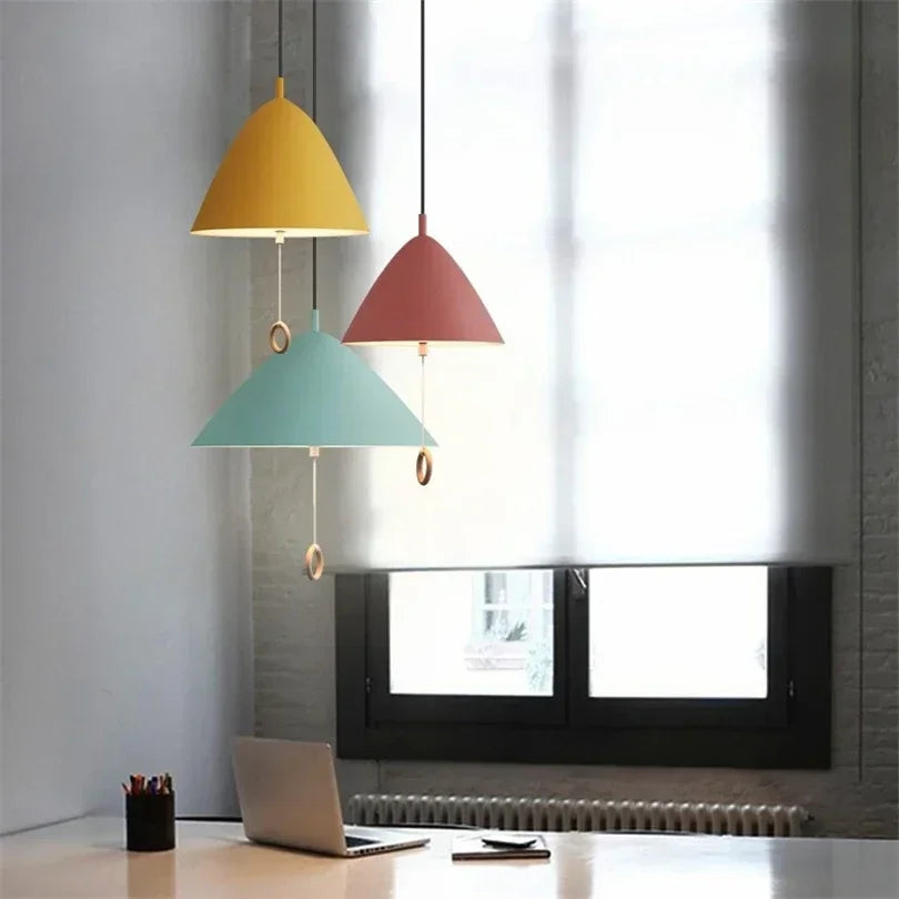 Denmark Designer Pendant Lamp Macaron Suspension Dinning Room Bedroom Ceiling Hanging Pull Switch Light Fixtures - vue 5 sur 10