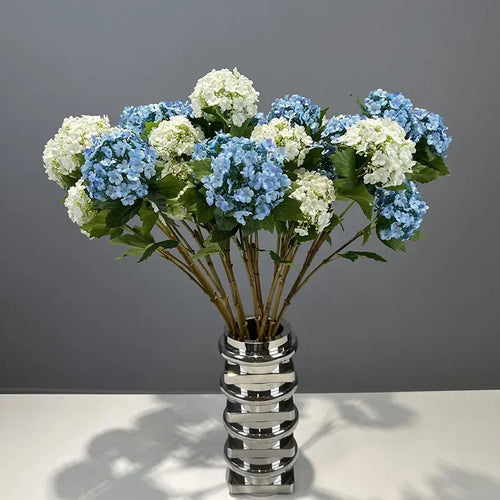 fleurs artificielles hortensia décoration jardin branche en soie - vue 6 sur 13