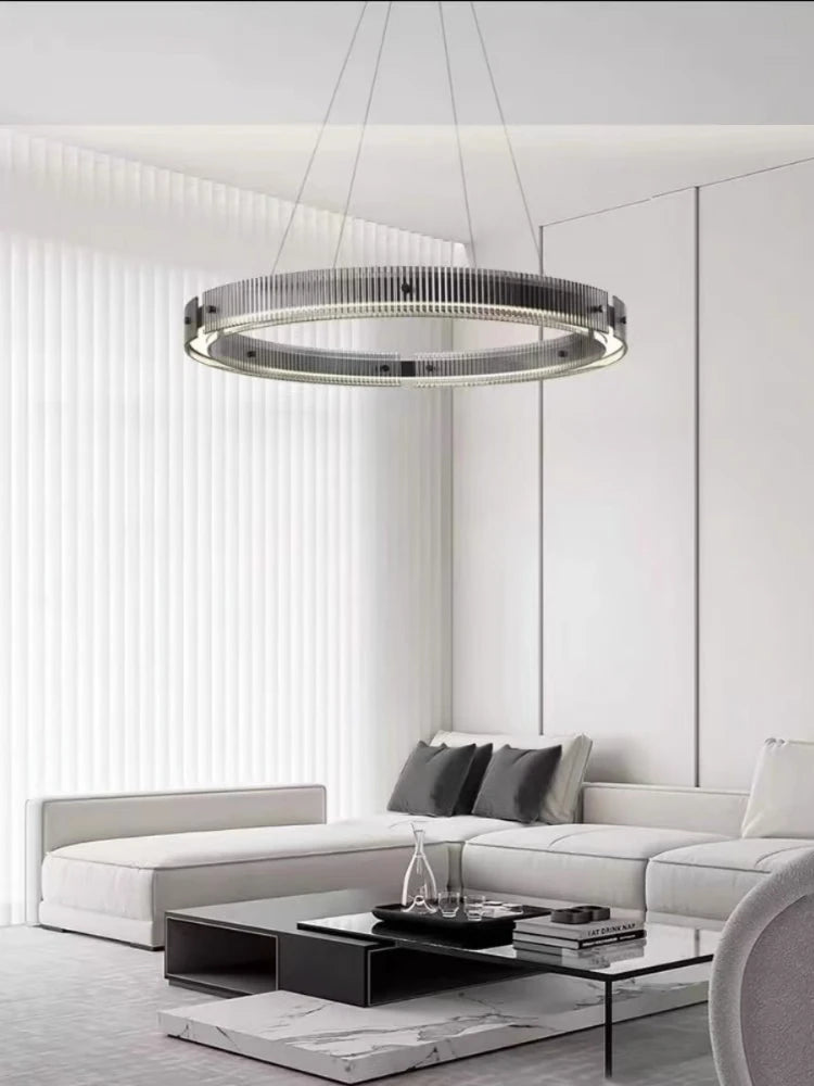 suspension en verre minimaliste créative en aluminium pour intérieur - vue 3 sur 7