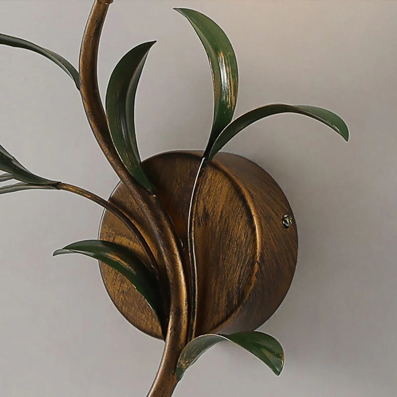 Applique murale style rétro bronze fleur