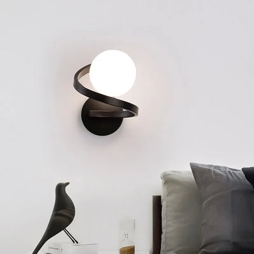 applique murale moderne verre spirale fer éclairage haut bas bar chevet salon décoration maison