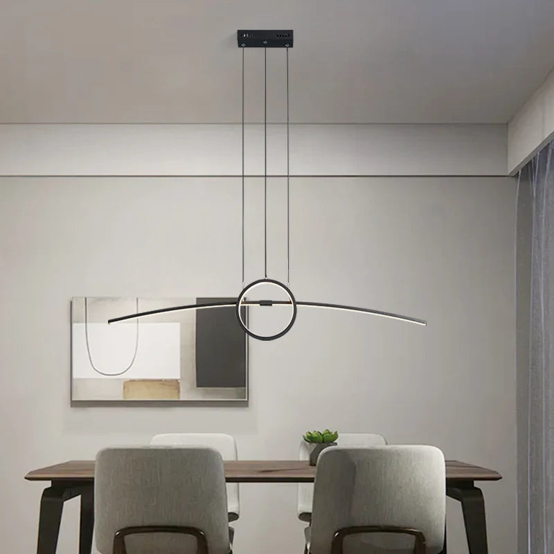 suspension moderne créative avec lumières led pour maison intelligente - vue 2 sur 8