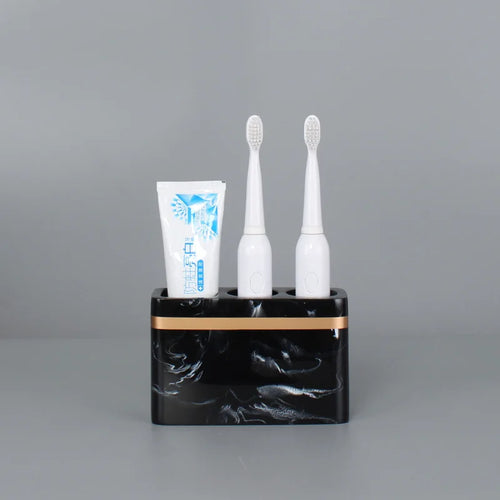 porte-brosse à dents en résine marbrée pour salle de bain - vue 5 sur 15