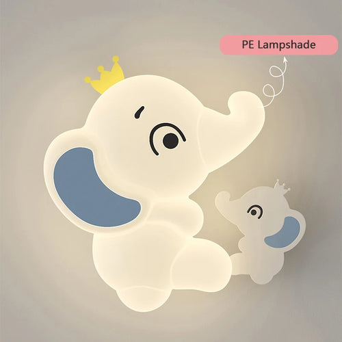 applique murale créative en forme d'éléphant pour éclairage intérieur