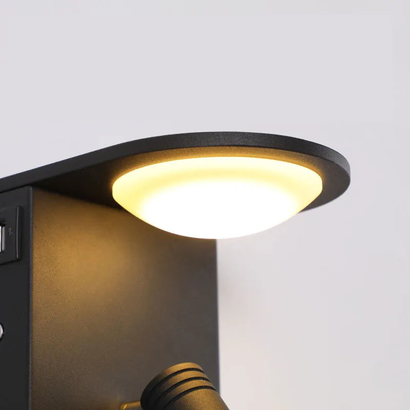 applique murale rotative avec port usb et éclairage nocturne - vue 5 sur 10