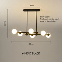 lustre moderne en verre pour éclairage intérieur décoratif
