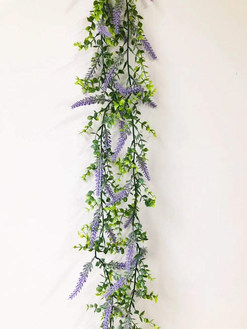 plantes d'eucalyptus artificielles et fleurs de lavande pour décoration - vue 2 sur 7
