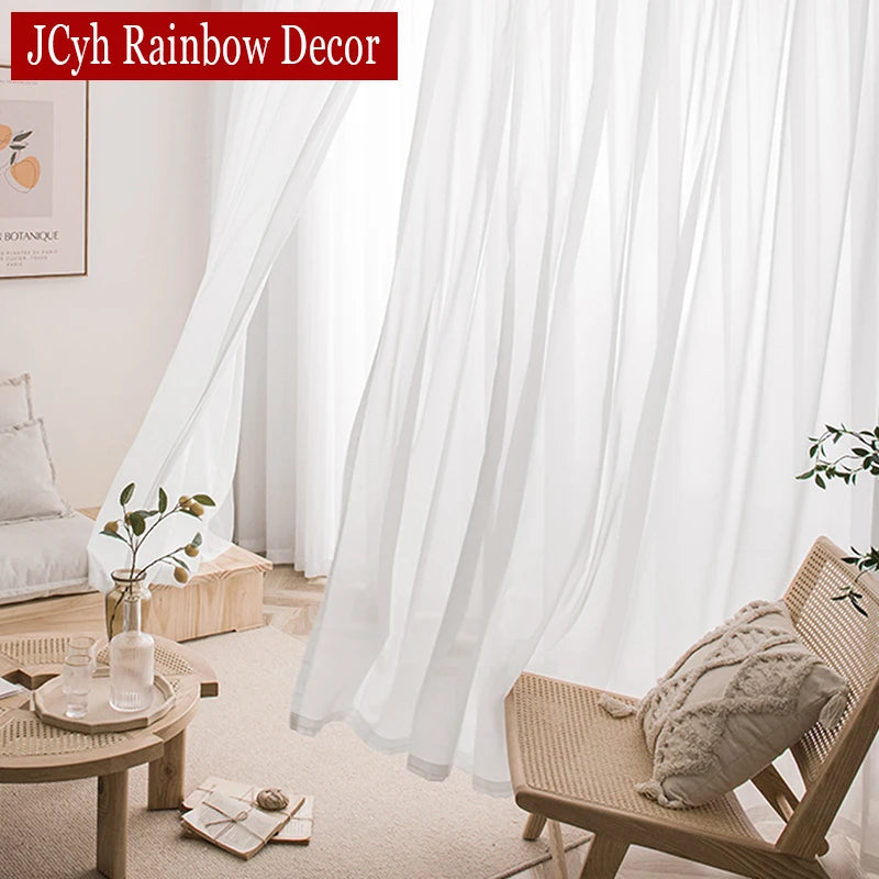 Voilage moderne translucide pour salon chambre balcon - vue 4 sur 7