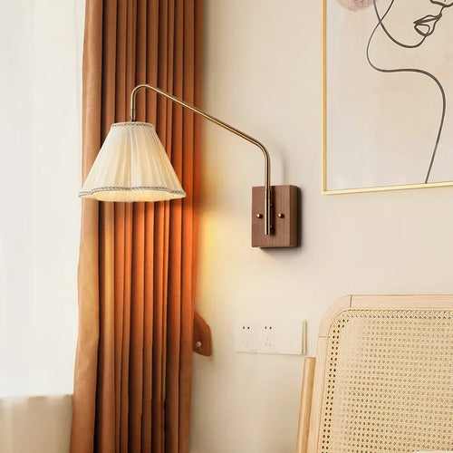 Retro Bedroom Wall Lamp, Nordic Nostalgic Wooden Homestay, Living Room, Dining Room, Study, Bedside Decoration, LED Wall Lamp - vue 5 sur 8