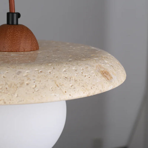 lustre led vintage avec suspension en pierre naturelle - vue 7 sur 6