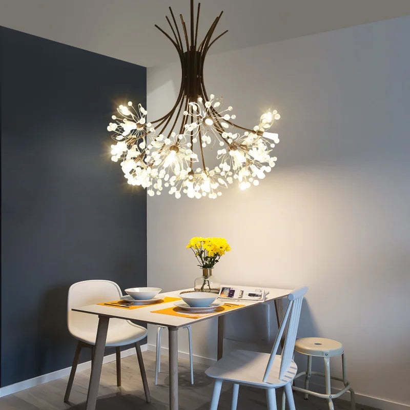 Dandelion Chandelier Nordic Pendant Lamp Ceiling Suspension Hanging Light for Living Ding Room - vue 3 sur 10