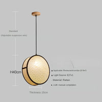 2024 Japanese style Quiet Wind Restaurant Bar, Restaurant Island, Homestay Bedhead Vine Weaving Art Pendant Light