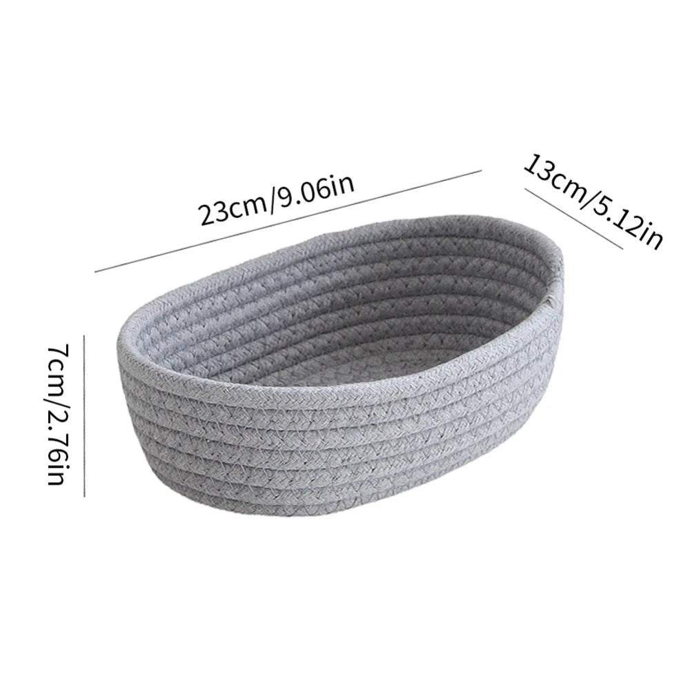 paniers ovales en corde de coton pour rangement et organisation - vue 18 sur 18