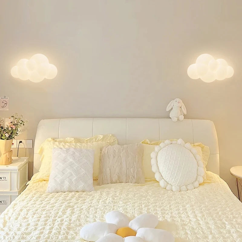 Applique murale en forme de nuage blanc pour chambre d'enfant