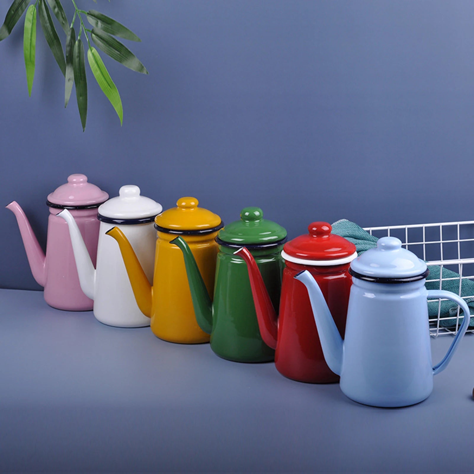 Cafetiere emaillee vintage 1 1l style retro polyvalente - vue 3 sur 7