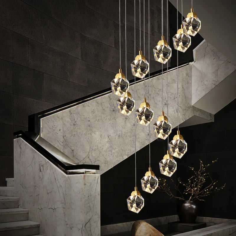 lustre en cristal moderne winfordo pour hall d'exposition - vue 4 sur 13