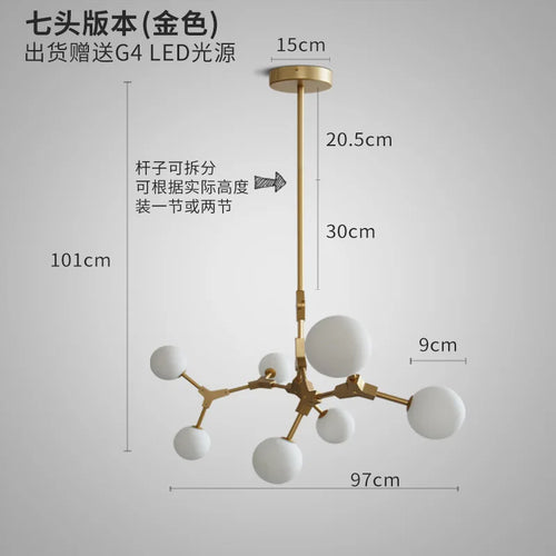 lustre moderne nordique pour décoration intérieure élégante - vue 18 sur 18