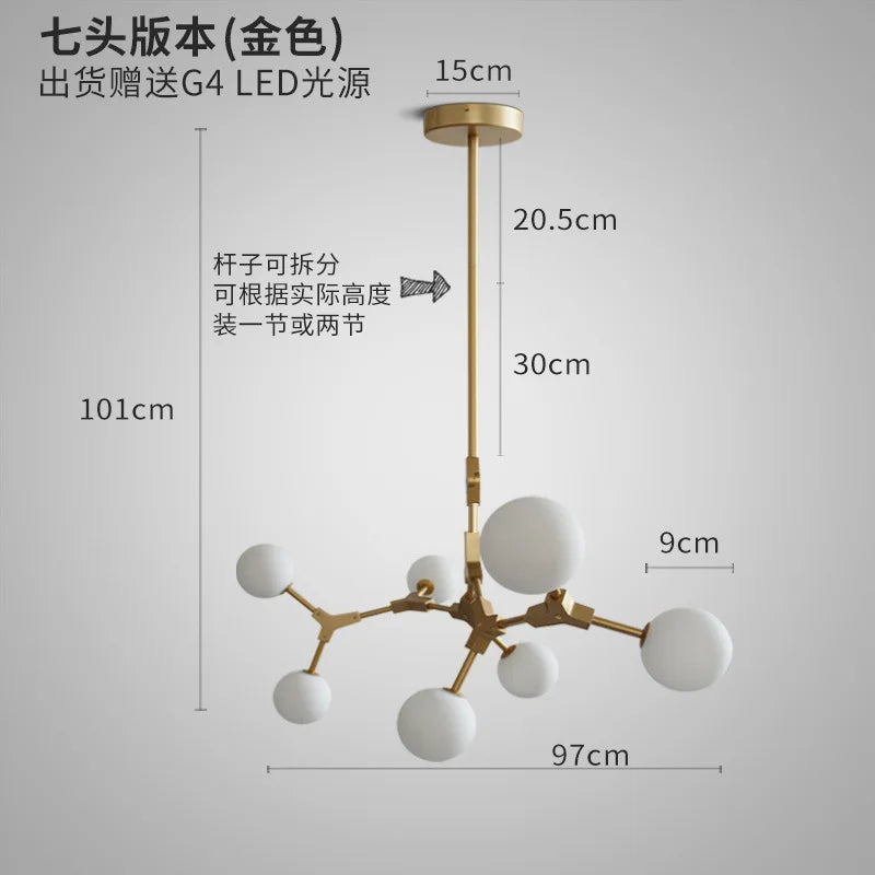 lustre moderne nordique pour décoration intérieure élégante - vue 17 sur 18