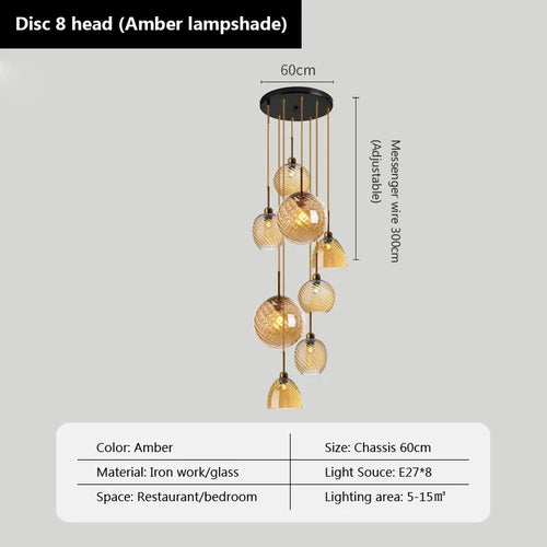 suspension moderne en verre design pour décoration intérieure - vue 18 sur 23