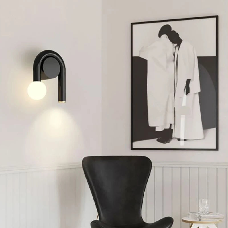 applique murale en métal tube en u décorative style nordique