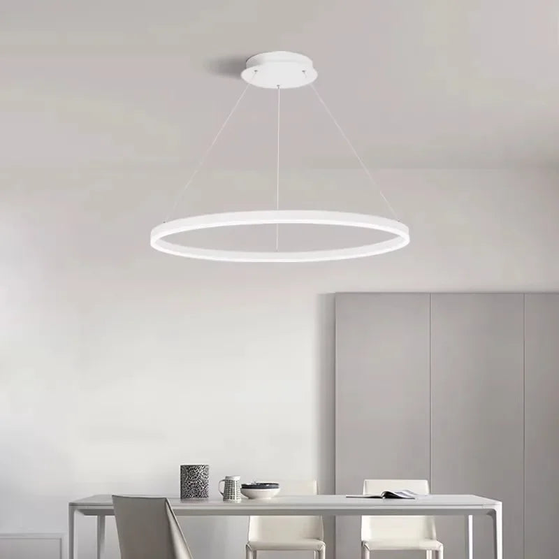 Lustre Led à anneau unique minimaliste nordique