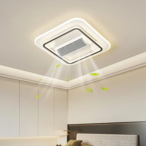 ventilateur de plafond sans feuilles avec éclairage moderne ultra-mince - vue 2 sur 12