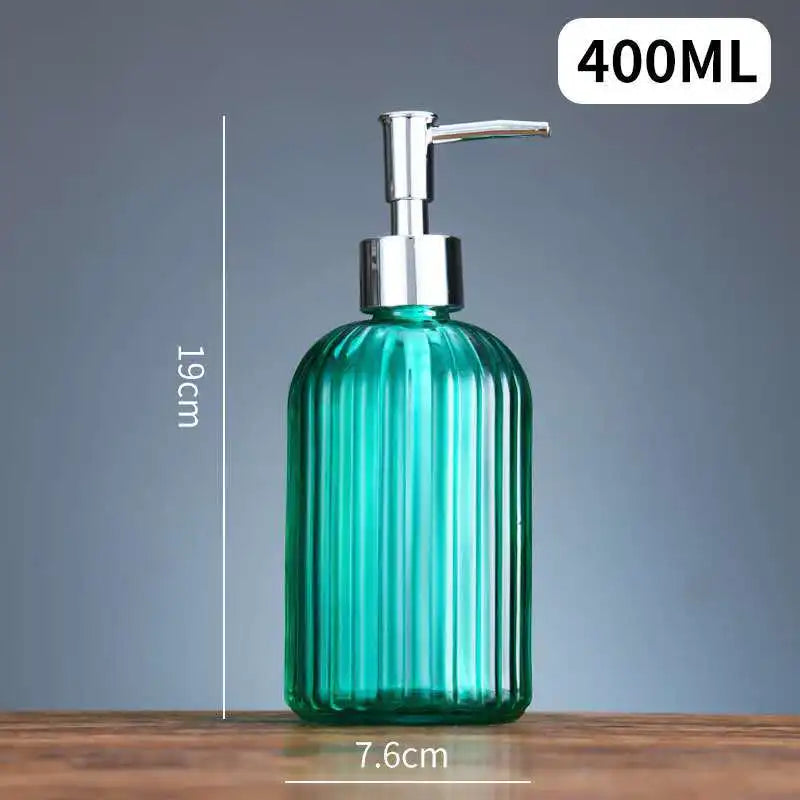 distributeur de savon liquide en verre portable pour salle de bain - vue 9 sur 17